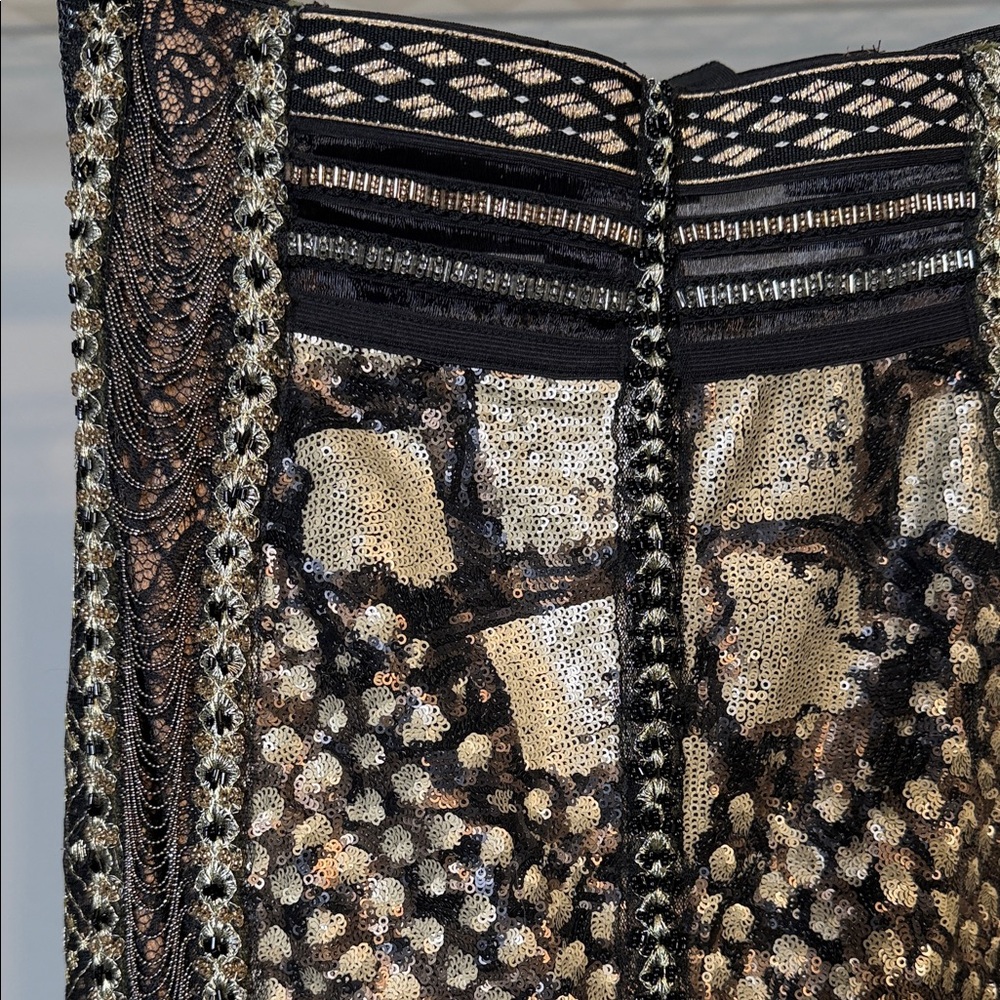 Byron Lars Brown Heavy beaded Pencil Skirt-New-One of a kind - Picture 3 of 7